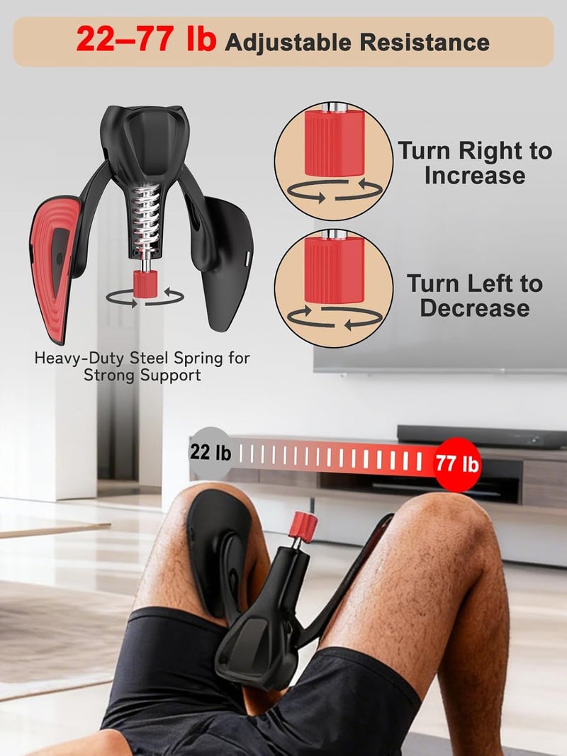TINRIEF Pelvic Floor Exercise Devices 77 lb Adjustable Kegel Inner Thigh Exerciser and Hip Trainer Workout Equipment for Home Postpartum Recovery Women Men, with Band - Image 3